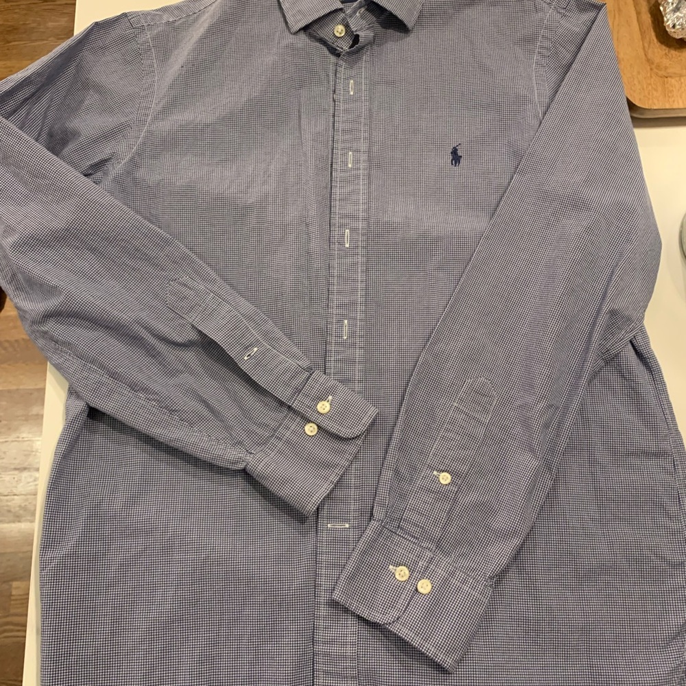 Polo by Ralph Lauren Men's Blue Checkered Shirt